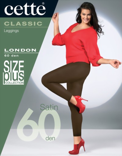 Cette - 60 denier opaque plus size leggings London, black, size XXL Cette - 60 denier opaque plus size leggings London, black, size XXL
