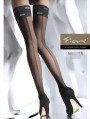 Fiore - Beautiful patterned hold ups with decorative lace, 20 denier, black, size S Fiore - Beautiful patterned hold ups with decorative lace, 20 denier, black, size S