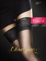 Fiore - Classic hold ups with decorative lace top 20 denier, chocolate, size M Fiore - Classic hold ups with decorative lace top 20 denier, chocolate, size M