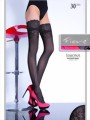 Fiore - Beautiful floral pattern hold ups with decorative lace Simona, red, size L Fiore - Beautiful floral pattern hold ups with decorative lace Simona, red, size L