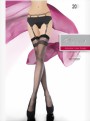 Fiore - Sensuous stockings with subtle patterned top 20 denier, black, size S Fiore - Sensuous stockings with subtle patterned top 20 denier, black, size S