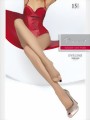 Fiore - Open toe tights Eveline 15 denier, tan, size M
