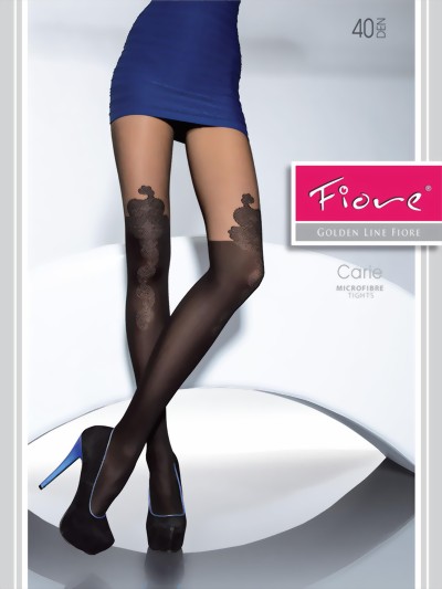Fiore - Sophisticated mock over the knee tights Carie 40 DEN, black, size M