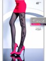 Fiore - Elegant tights with floral pattern Laila 40 DEN, smoky, size L