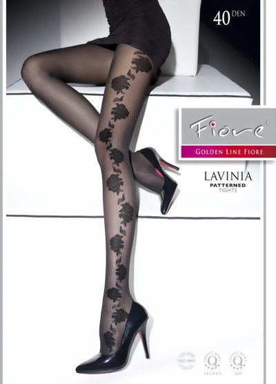 Fiore - Elegant flower pattern tights 40 DEN, anthracite, size M Fiore - Elegant flower pattern tights 40 DEN, anthracite, size M