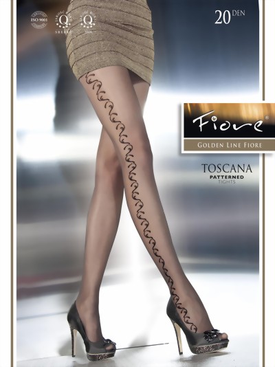 Fiore - Patterned tights Toscana 20 DEN, graphite, size L