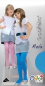 Gabriella - Opaque ribbed children's tights Mela, white, size 110-122 cm