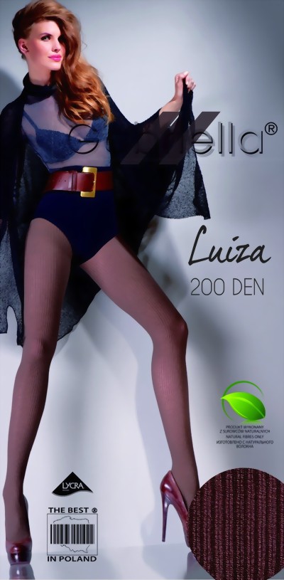 Gabriella - Ribbed winter tights Luiza, 200 den, hazel, size S Gabriella - Ribbed winter tights Luiza, 200 den, hazel, size S