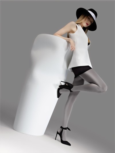 Knittex - Opaque gloss tights 100 DEN, anthracite, size S Knittex - Opaque gloss tights 100 DEN, anthracite, size S