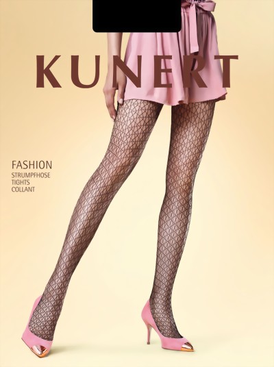KUNERT - Trendy patterned fishnet tights Weave, black, size S KUNERT - Trendy patterned fishnet tights Weave, black, size S