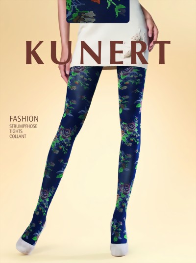 KUNERT - Beautiful, flower pattern tights, black, size M KUNERT - Beautiful, flower pattern tights, black, size M