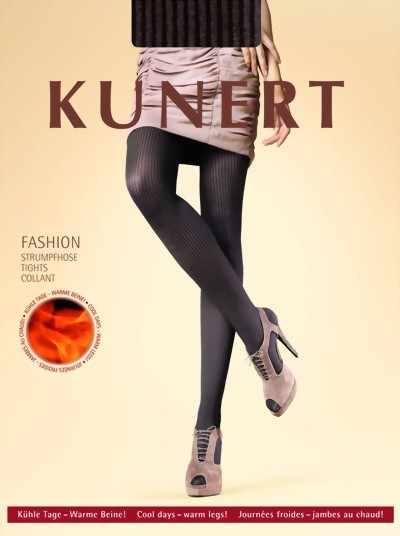 KUNERT - Warm ribbed winter tights Warm Ribs, fuchsia-pink, size M
