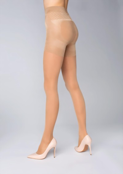Marilyn - Body shaping tights with push-up effect Plus Up 40 denier, antilope, size XL