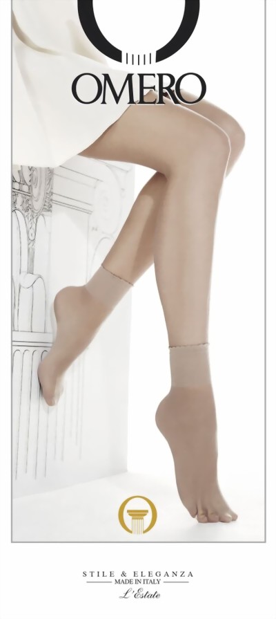 Omero - Summer ankle socks Aestiva 8 denier, mandorlo Omero - Summer ankle socks Aestiva 8 denier, mandorlo